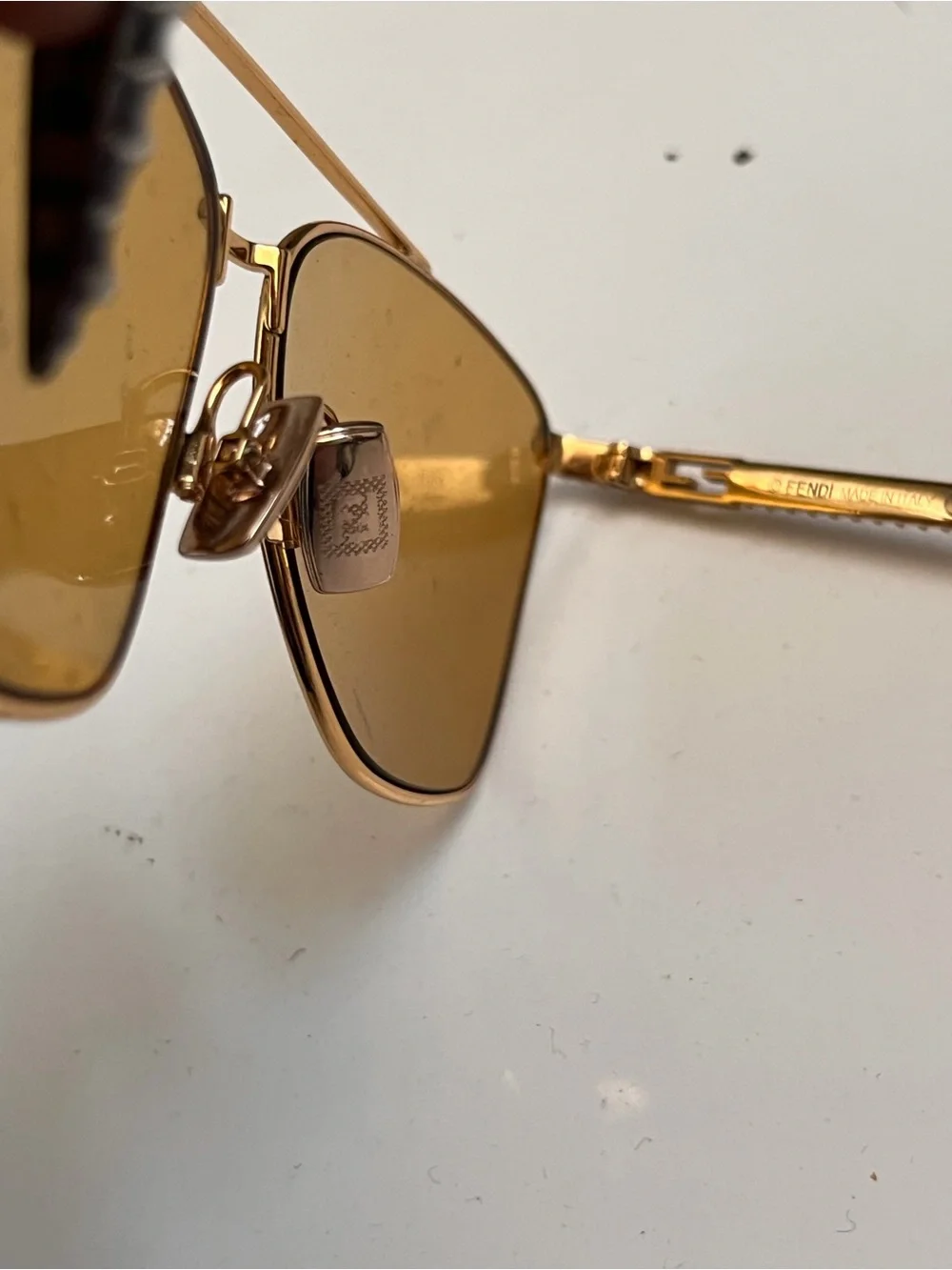 Fendi Gold Frame Sunglasses with Yellow Lenses